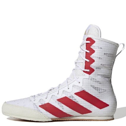 Adidas Box Hog 4 Boxing Shoes - White/ Red
