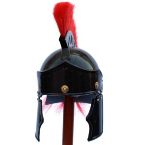 Black Dark Roman Helmet with red Plume
