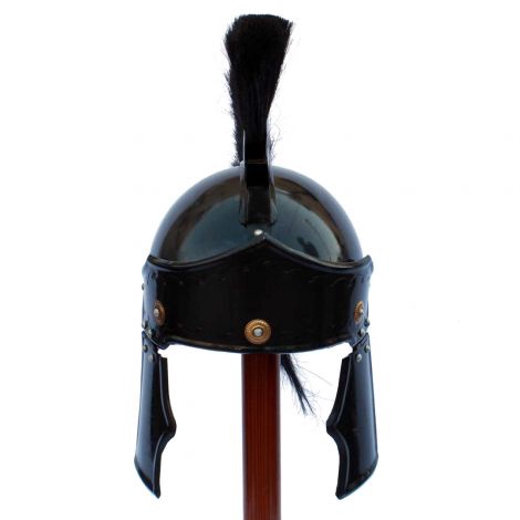 Black Dark Roman Helmet with black Plume