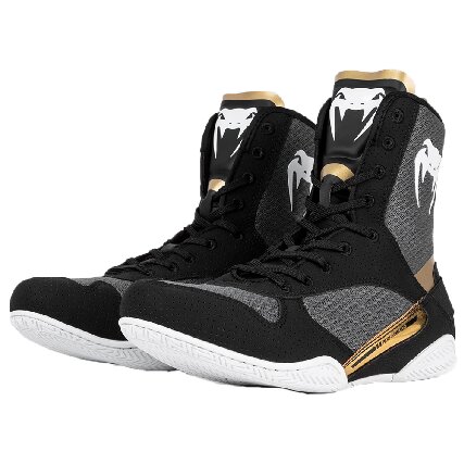 Venum Elite 2.0 Boxing Shoes - Black/ White/ Gold