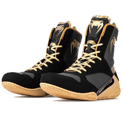 Venum Elite 2.0 Boxing Shoes - Black/ Beige