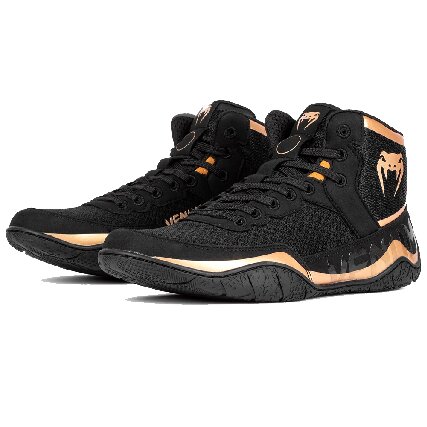 Venum Elite Wrestling Shoes - Black/Bronze
