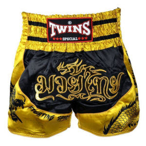 Twins Special Muay Thai Shorts - TBS-DRAGON-Black/Gold