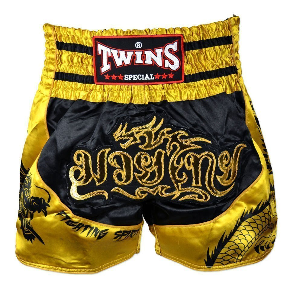 Twins Special Muay Thai Shorts - TBS-DRAGON-Black/Gold