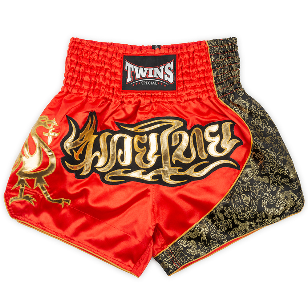 Twins Special Muay Thai Shorts - T-151-Red/Gold