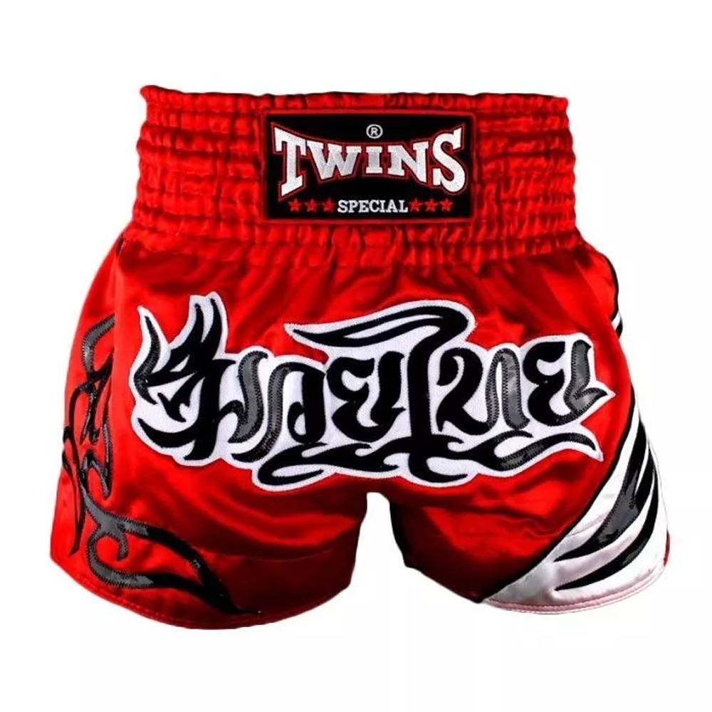 Twins Special Muay Thai Shorts - T-155-Red/White