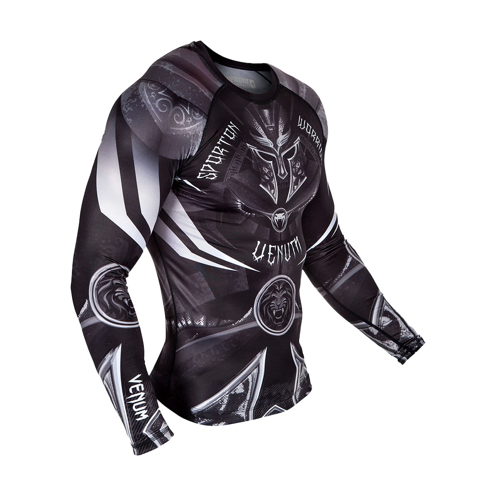 Venum Gladiator 3.0 Long Sleeve Rashguard- Black/White - Image 3