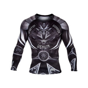 Venum Gladiator 3.0 Long Sleeve Rashguard- Black/White