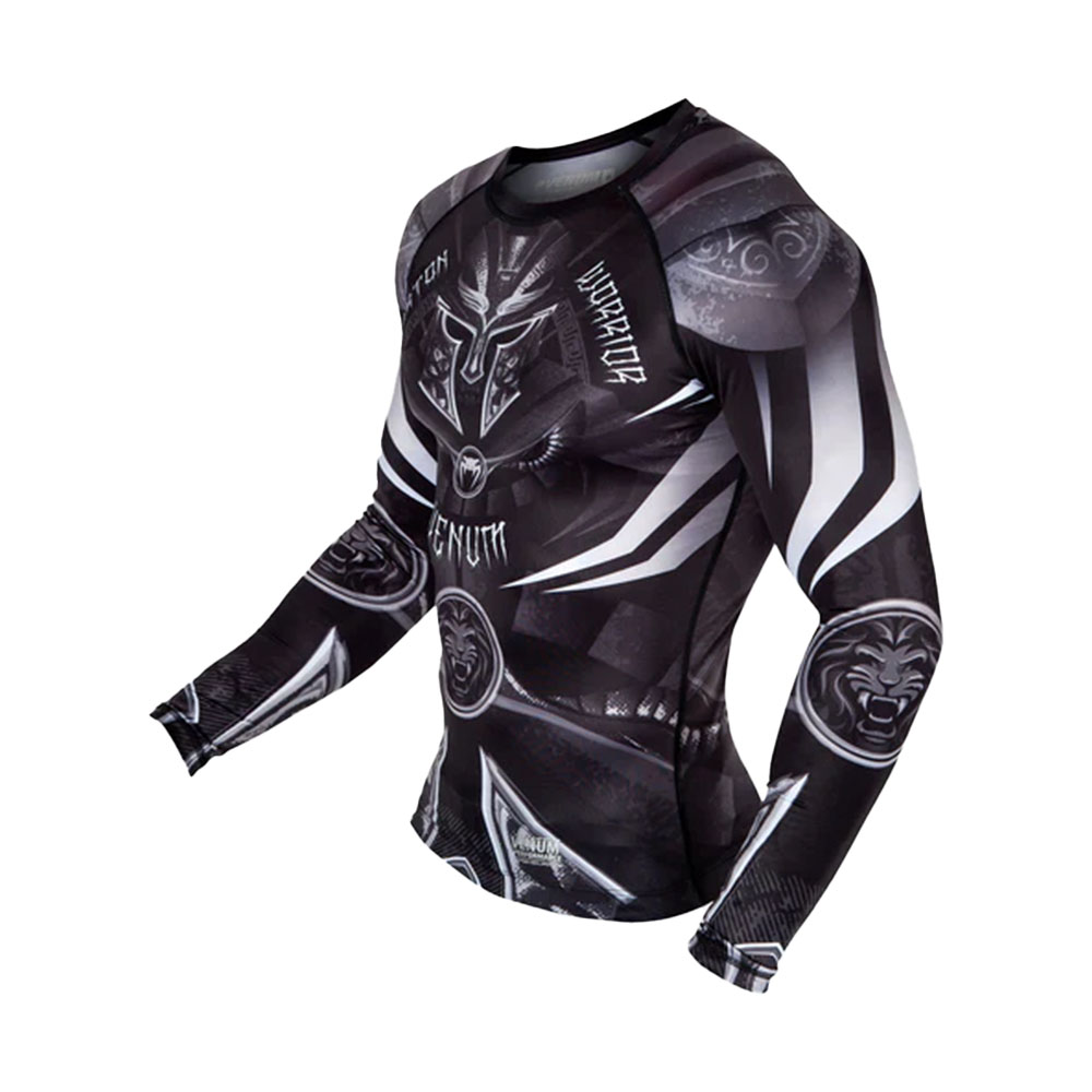 Venum Gladiator 3.0 Long Sleeve Rashguard- Black/White - Image 4