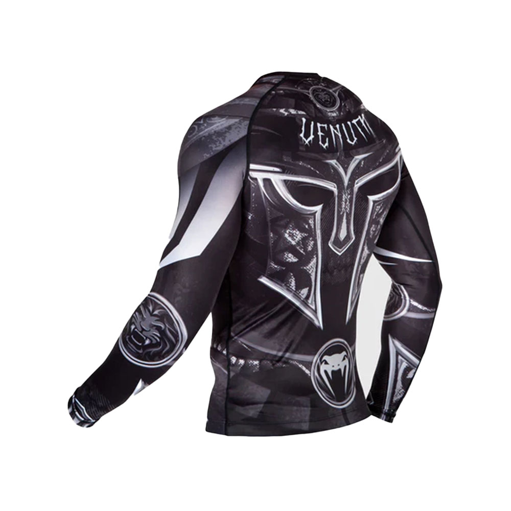 Venum Gladiator 3.0 Long Sleeve Rashguard- Black/White - Image 6