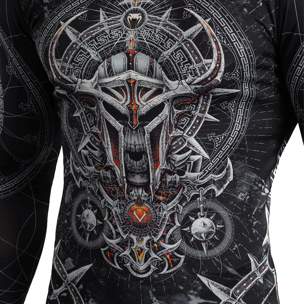 Venum Gladiator 5.0 Men's Long Sleeve Rashguard - Black/Silver - Image 3