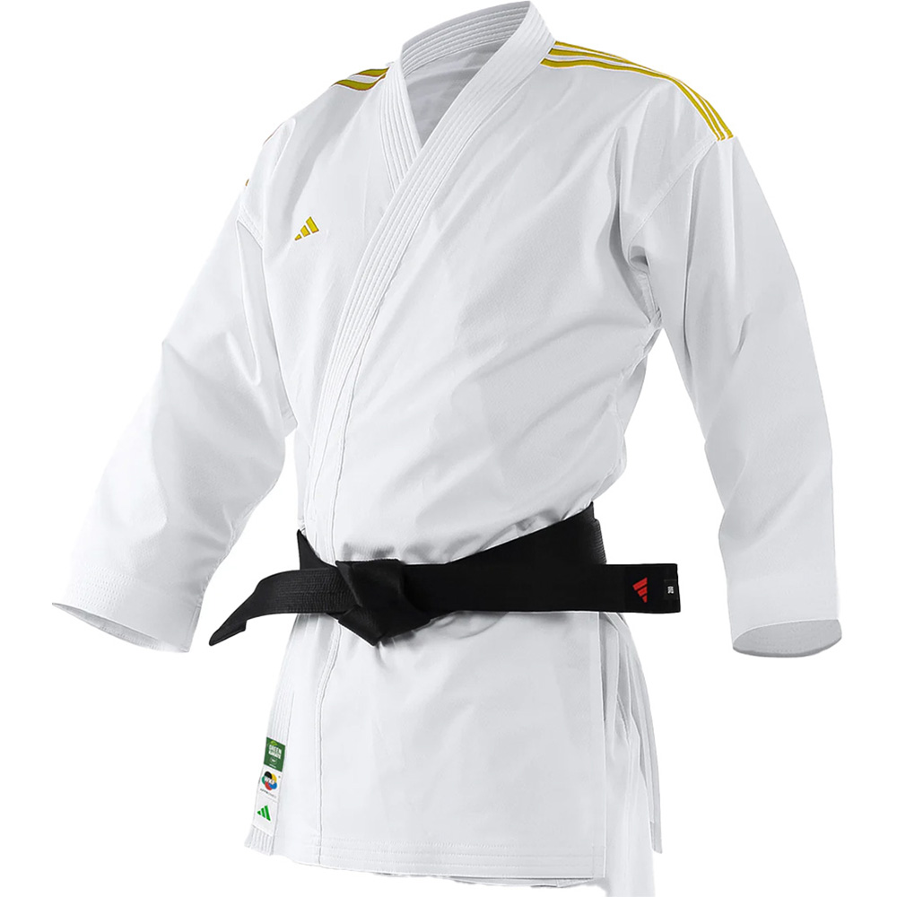 Adidas Adilight Primegreen with Gold Stripes Karate Uniform